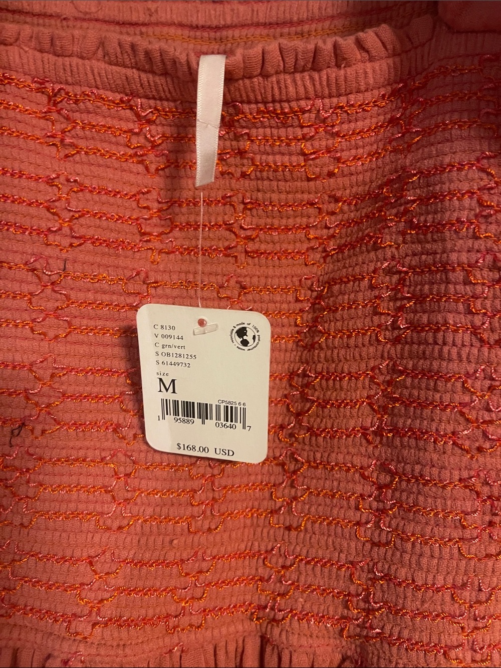 FREE PEOPLE NWT Women’s Rustic Maxi Dress in Dusty Coral with Puff Sleeves - Picture 3 of 3